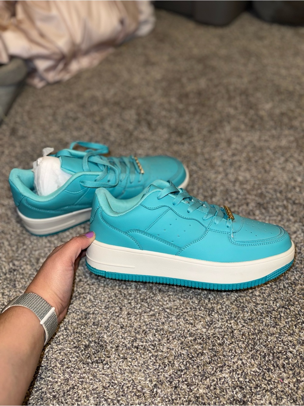 NWOB Women’s Turquoise Platform Sneakers - Casual Street Style